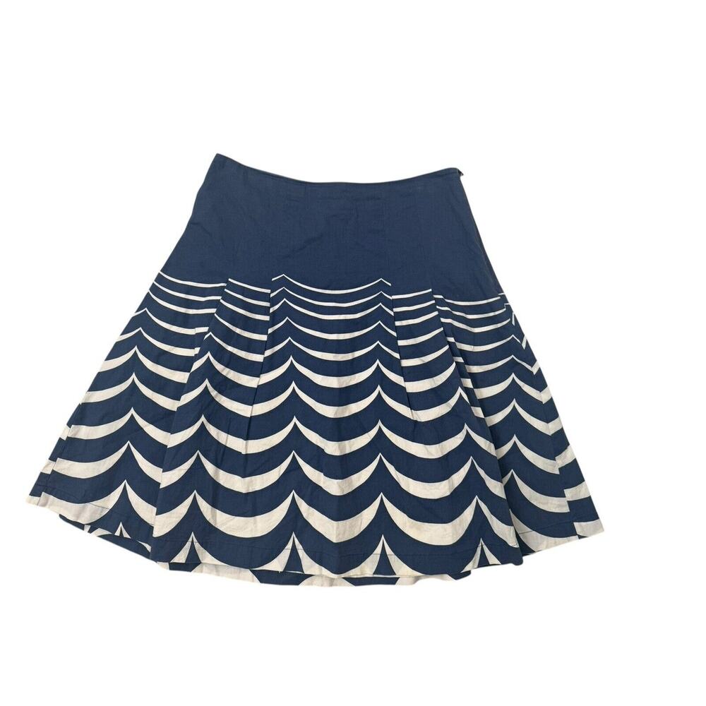 Boden Navy and White A-Line Skirt